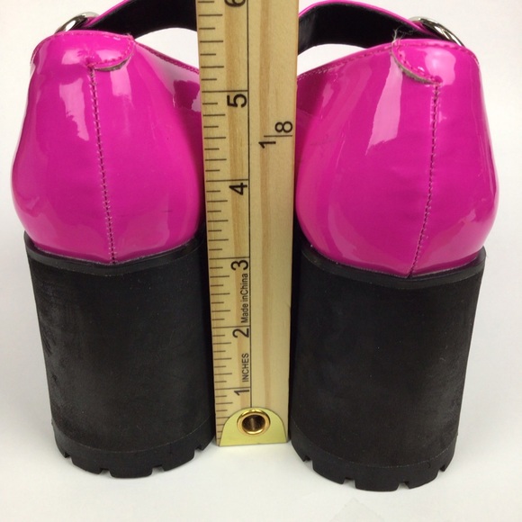Dolls Kill Current Mood Y2K Damnation Platform Goth Mary Janes Shoes Hot Pink 8 - Picture 6 of 12
